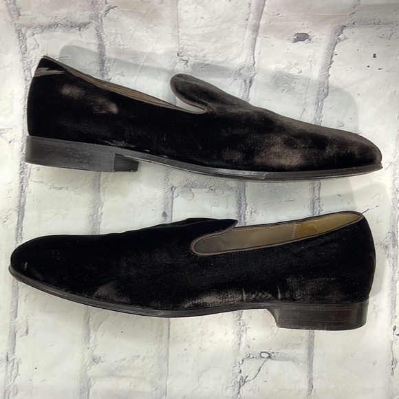 Gianvito Rossi Velvet Marcel Loafers Brown Slip On Leather Soles Unisex